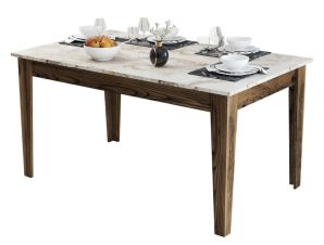 Τραπέζι Με Αποθηκευτικό Χώρο HM9507.03 145x88x75cm Walnut-White-Gold