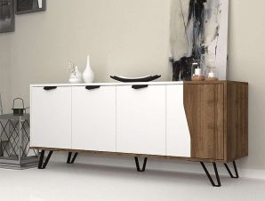 Μπουφές Jasmine 0123239 160x45x78cm White-Walnut