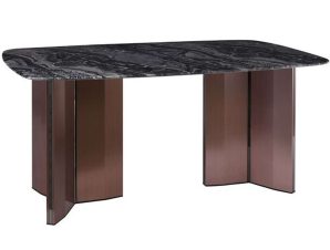 Τραπέζι Barry ΕΜ782,2 180x90x73cm Marble Black-Walnut